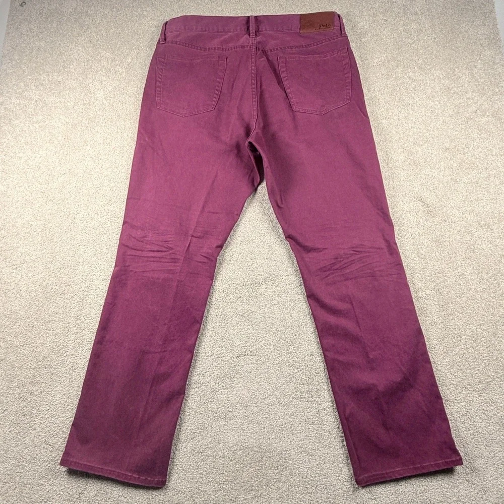 Polo Ralph Lauren Pants Mens 34x30 Burgundy Excellent Straight Leg Cotton